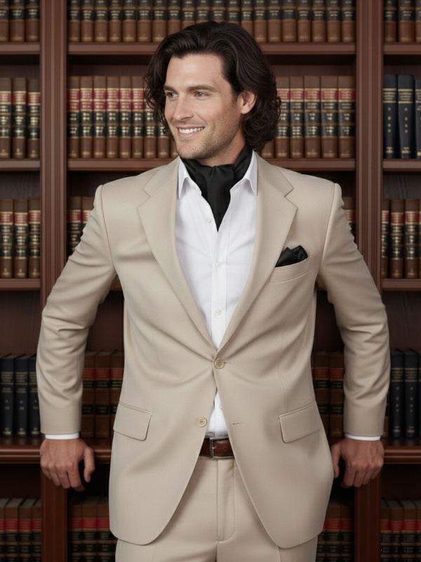 CM6-008 Jedwabna apaszka m�ska pod szyj� czarna 67x67cm